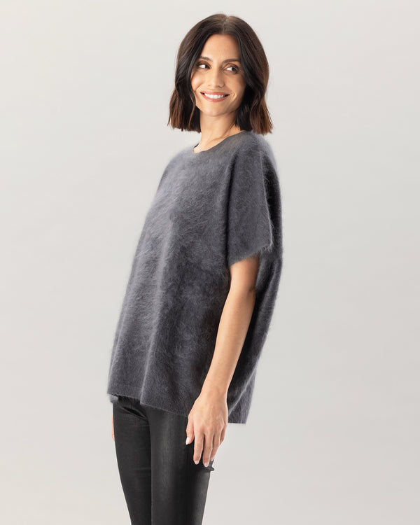 Woman wearing Pelham Sweater in Asphalt