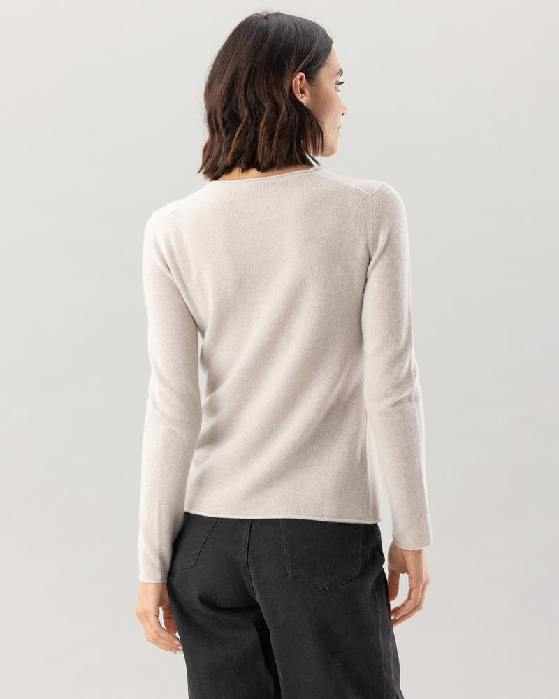Woman wearing Nomad Sweater in Silver