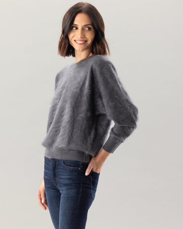 Woman wearing Sedgwick Sweater in Asphalt