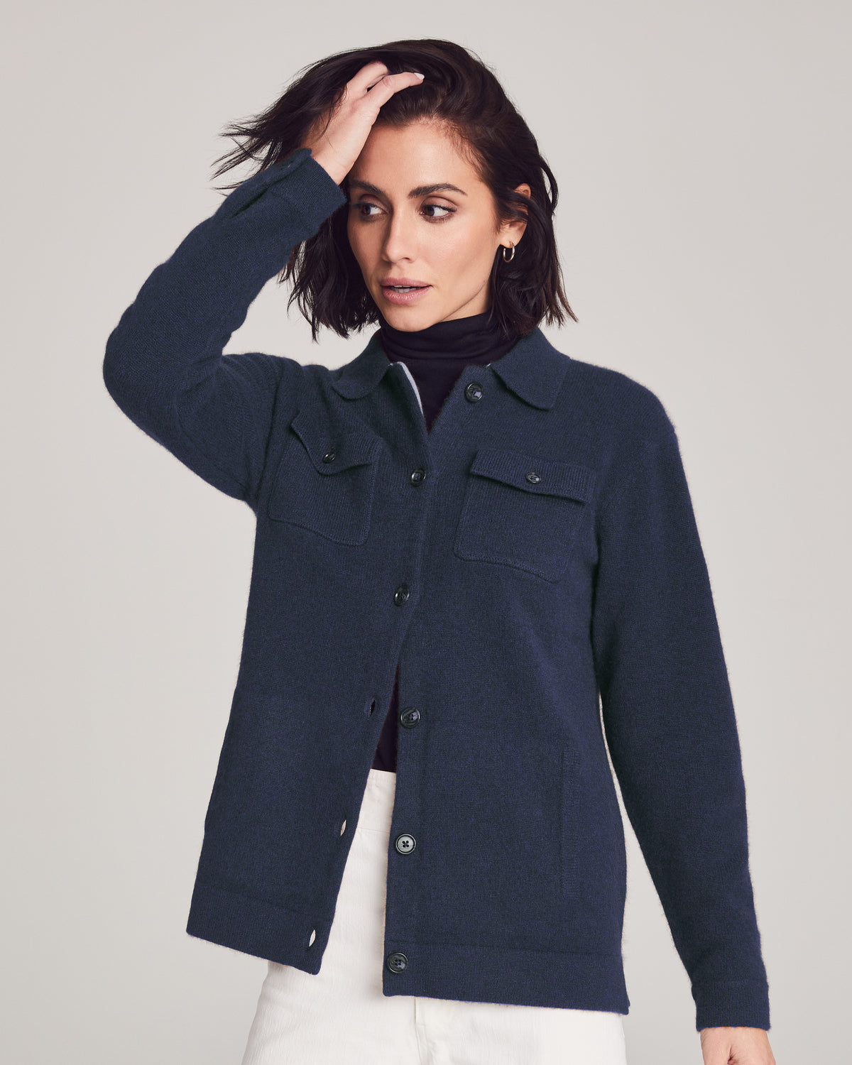 Women's Luxe Cashmere Shirt Jacket 