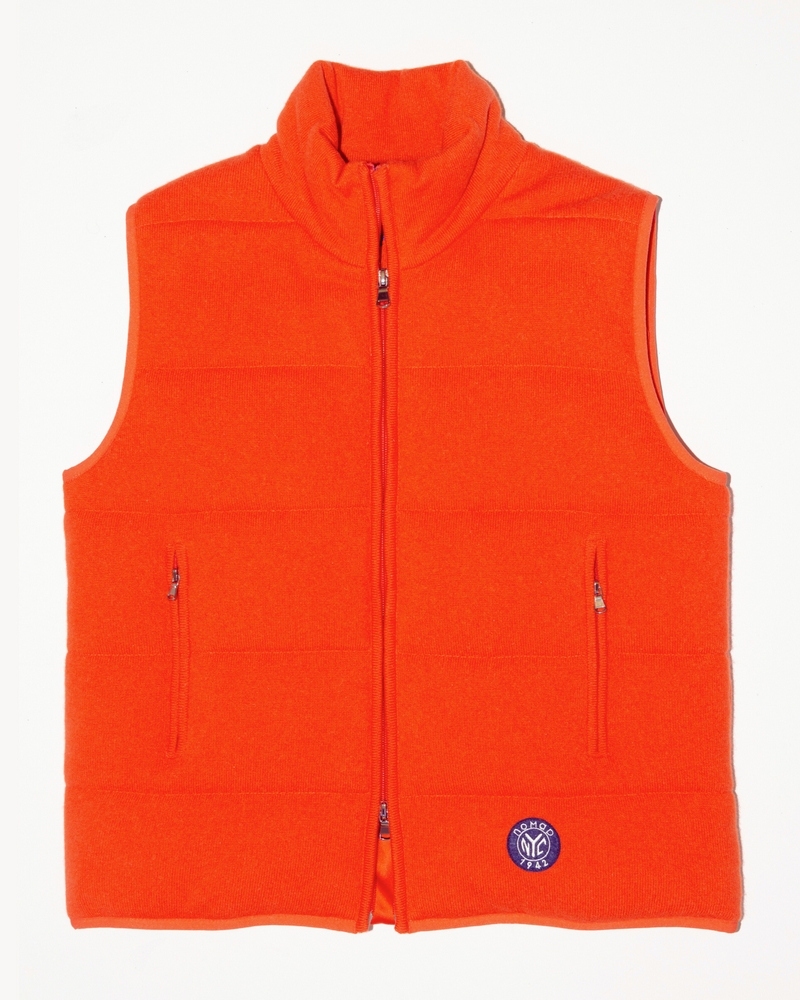  flat image of Magnolia Quilted cashmere Vest in Tangerine