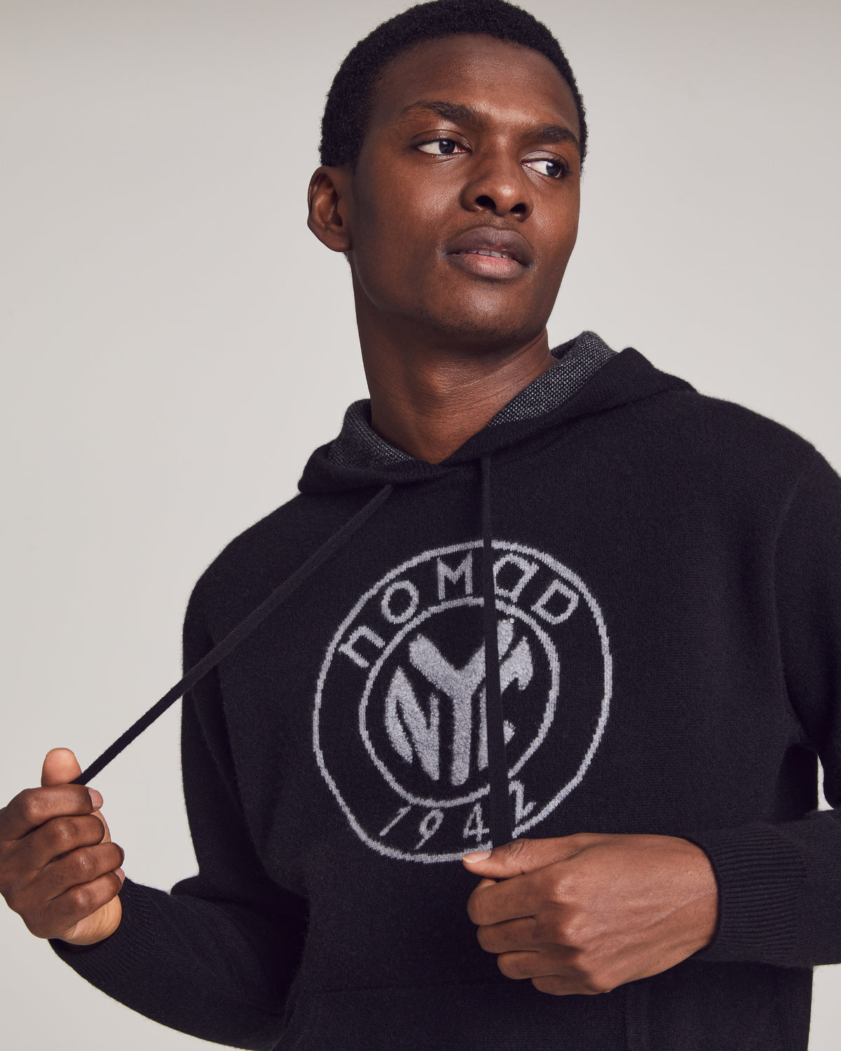 Men's Thick Cashmere Pullover Hoodie with Kangaroo Pocket