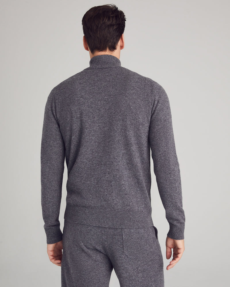 Man wearing Broome Cardigan in slate