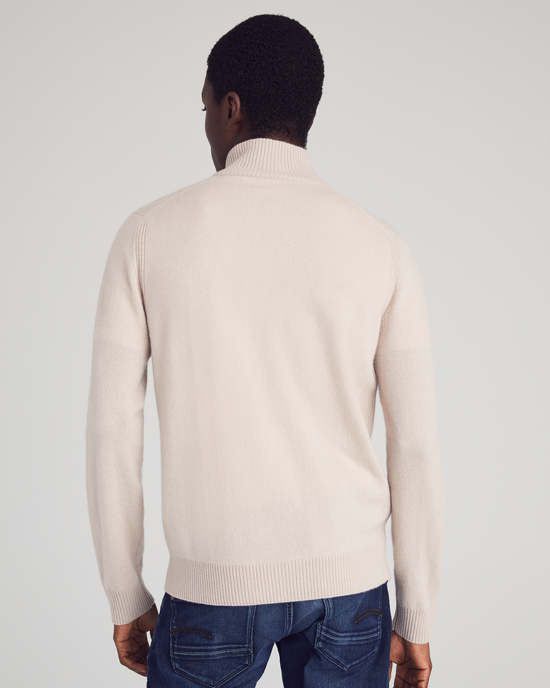 Man wearing Broome Cardigan in Oatmeal