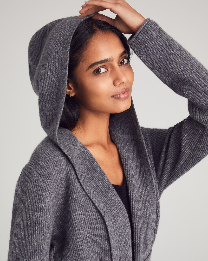 Women s Cashmere Hooded Cardigan Nomad1942