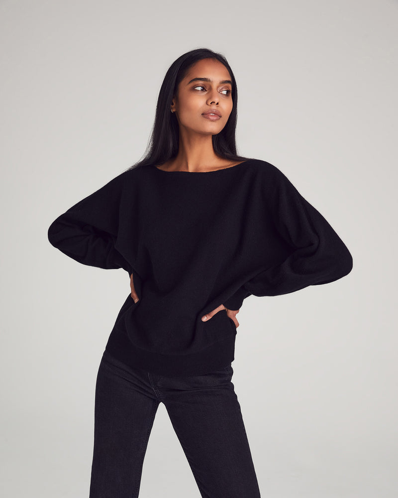 Woman wearing Mulberry Sweater in Black