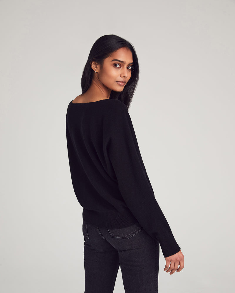 Woman wearing Mulberry Sweater in Black